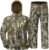 TIDEWE Hunting Clothes for Men with Fleece Lining, Safety Strap Compatible Water Resistant Silent Hunting Jacket and Pants