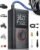 Powools Tire Inflator Portable Air Compressor, 150 PSI Cordless Bike Pump, Air Pump for Auto, Motorcycle, Bicycle, Balls with Pressure Gauge, LED Light & Car Accessories, Black, Standard Capacity