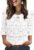 Sampeel Women Blouses Dressy Casual 3/4 Length Sleeve Tops Eyelet Lace Spring Summer Shirts Beach Vacation Clothes