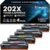 202X Toner Cartridges Set 4 Pack Compatible Replacement for HP 202X Toner Cartridges Works with MFP M281fdw M281cdw M281fdn M254dw M254dn CF500X Printer Ink (Black Cyan Yellow Magenta)