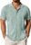 COOFANDY Men’s Knit Button Down Shirt Vintage Short Sleeve Polo Shirts Casual Beach Tops