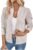 Verdusa Women’s Zip Up Bomber Jacket Casual Long Sleeve Textured Lightweight Coat Business Casual Outfits Spring Fall Clothes