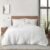 Grand Avenue White Comforter Set Queen, 3 Piece Super Soft Prewashed Bedding, Cotton-Like Breathable Comforter, Warm Down Alternative Bedding Set, All Season, Matching Pillow Shams