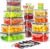 40 PCS Food Storage Containers with Lids Airtight (20 Containers & 20 Lids), Plastic Storage Meal Prep Container-Stackable 100% Leakproof & Microwave Organization and Storage Sets, Lunch Containers