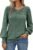 Women’s Long Sleeve Tunic Tops Smocked Crewneck Shirts 2026 Casual Loose Fit Blouses
