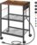 HOOBRO Industrial Printer Stand, 3-Tier Mobile Printer Table, Rolling Cart with Power Outlets and USB Ports, Home Printer Stand with 2 Hooks, for Office, Living Room, Rustic Brown BF22UPS01
