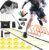 GHB Agility Ladder,Football Training Equipment Set,4 Agility Hurdles, 20 feet12 Rungs Speed Ladder,12 Disc Cones,Resistance Parachute, Jump Rope, 5 Resistance Bands