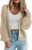 PRETTYGARDEN Women’s Chunky Knit Open Front Sweater Long Sleeve Button Loose Short Cardigan Outerwear Coats