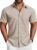 COOFANDY Men’s Button Down Shirts Short Sleeve Casual Shirts Summer Beach Linen Shirts with Pocket