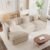 mikibama Modular Sectional Sofa, 111.5 Inch L Shaped Couch Set for Living Room, 3-Seater Comfy Cloud Couches with Movable Ottoman, DIY Combination, Chenille, Light Coffee