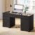 Bestier 59” Office Desk with Lockable Drawers, Modern Computer Desk with File Drawer, Charging Station & Drop-Front Keyboard Drawer, Executive Desk with Storage Cabinet for Home Office & Studio, Black