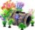 CousDUoBe Fish Broken Barrel Decor Fish Tank Decorations Betta Fish Tank Accessories,Starfish Barrel x 1pc, Aquarium Plants x 8pcs