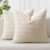 MIULEE Pack of 2 Corduroy Decorative Throw Pillow Covers 18×18 Inch Soft Boho Striped Pillow Covers Modern Farmhouse Home Decor for Sofa Living Room Couch Bed Cream White
