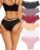 ALL OF ME Women Cotton Underwear Sexy Criss Cross Lace Trim Low Rise Cheeky Bikini Panties 6 Pack
