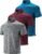 3-Pack Mens Golf Shirt Performance Sport Short Sleeve Moisture Wicking Dry Fit Golf Polo Active Shirts for Men