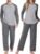 PrinStory Men’s Pajama Sets Loungewear Sleepwear Pjs Lightweight Long Sleeve Shirts and Bottoms Soft Comfy Sleep Sets S-4XL