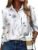 ZEAGOO Button Down Shirt for Women Long Sleeve Blouses Floral Printed Tops Business Casual Work Outfits S-XXL