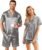 Ekouaer Couple Matching Pajamas Sets Silk Short Sleeve Button Down Sleepwear Satin Pjs Shorts Set Soft Lounge Set S-XXL