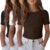 3 Pack Girls Short Sleeve Shirts Summer Slim Fit Crew Neck Tops Ribbed Knit Side Ruched Tees Basic Clothes for Kids
