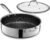 HexClad Hybrid Nonstick 5.5-Quart Deep Sauté Pan with Tempered Glass Lid, Stay-Cool Handle, Dishwasher-Friendly, Oven-Safe Up to 900°F, Induction Ready, Compatible with All Cooktops
