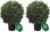 Artificial Boxwood Topiary Trees Set of 2, 26″ Tall UV Resistant Real Touch Faux Plants in Pots for Front Porch, Entryway & Patio Decor