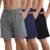 IHU 3 Pack Men’s Cotton Pajama Shorts, Soft Sleepwear & Lounge Bottoms with Drawstring & Pockets Sleep Shorts for Men