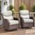 Belord Luxury 6″ Thick Cushioned Outdoor Swivel Rocker Patio Chairs of 2, High Back Wicker Patio Furniture Set with Ergonomic Zone Back, Conversation Glider Set for Deck Porch – Brown+Beige