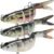 TRUSCEND Easy Catch Swimmax with BKK Hooks, Magic Noisy Wiggling and Vibrating Actions for More Bites, Lifelike Fishing Lures for Bass Trout Walleye Crappie, Strongest Dyneema Fiber Jointed Swimbaits