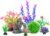 Ameliade Aquarium Artificial Plastic Plants Decorations and Rock Cave Decor Set Goldfish Betta Fish Tank Accessories Small Large Fish Bowl Ornaments