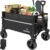 ROSONG Collapsible Wagon Cart with Wheels Foldable – Folding Utility Heavy Duty Wagons Carts for Grocery Sports Garden Shopping Camping Wheelbarrows (Black, 120L)