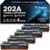 Vihan 202A Toner Cartridge 4 Pack Replacement for HP 202A CF500A Toner Cartridge Compatible with MFP M281fdw M281cdw M281fdn M254dw M254dn Printer Ink (Black Cyan Yellow Magenta)