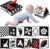 URMYWO Black and White Baby Toy, Tummy Time High Contrast Newborn Toys 0-3 Months, Soft Baby Book, Visual Stimulation Montessori Sensory Infant Toys 0-6-12 Months, Boy Girl Shower Gift