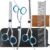 5 in 1 Premium Dog Grooming Scissors, Professional Dog Scissors for Grooming with Safety Round Tips, Lengnoyp Stainless Steel Thinning Shears, Pet Cat Shears for Grooming Kit