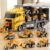 NIPLOOOW Toddler Boys Construction Truck Vehicle Toy Set with Play Mat and Die-Cast Toy Car, Transport Carrier Truck for Kids 3-5, Birthday Gifts Toys for 3-8 Year Old Boys