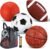 Lenwen 4 Pcs Sports Balls Set for Teen Adult, Include Official Size Basketball Soccer Football Playground Ball Pump Equipment Bag Ball Gifts Back to School