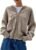 SOLY HUX Zip Up Cardigan for Women Hooded Cardigan Sweater Knitted Drop Shoulder Fall Clothes Winter Hoodies Outerwear