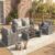 Wisteria Lane Patio Furniture Set, Wicker Outside Outdoor Furniture for All Weather, Patio Sofa with High Backrest Support and Wide Armrest for Backyard, Balcony, Deck, Porch, Light Gray