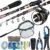 PLUSINNO Fishing Gear,Full Fishing Pole kit Include Fishing Rod and Reel Combo, Tackle Box with Fishing Lures, Fishing Accessories, Fishing Pliers,Fishing Gifts for Men with Fishing Tool Kit