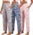 PNAEONG Pajama Pants Women 3 Pack Soft Cotton Lounge Pants Comfy Casual Pajama Bottoms with Elastic Waistband & Pockets