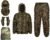 Ginsco Ghillie Suit Full Face Mask Gloves Set, 3D Leafy Camo Suit for Men, Outdoor Hunting Photography