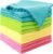 MOONQUEEN 12 Pack Microfiber Cleaning Cloth – Reusable Cleaning Rag, Fast Drying Cleaning Towels,12″X12″, Green/Blue/Yellow/Pink