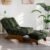 MAXYOYO Accent Chair with Ottoman Adjustable Backrest, Tufted Living Room Chair Upholstered Lounge Chair with Footrest Set, Modern Chair Cozy Reclining Chair for Reading Room, Green